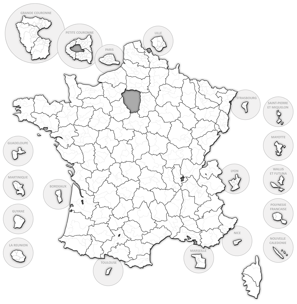 Carte des circonscriptions lectorales de 1986