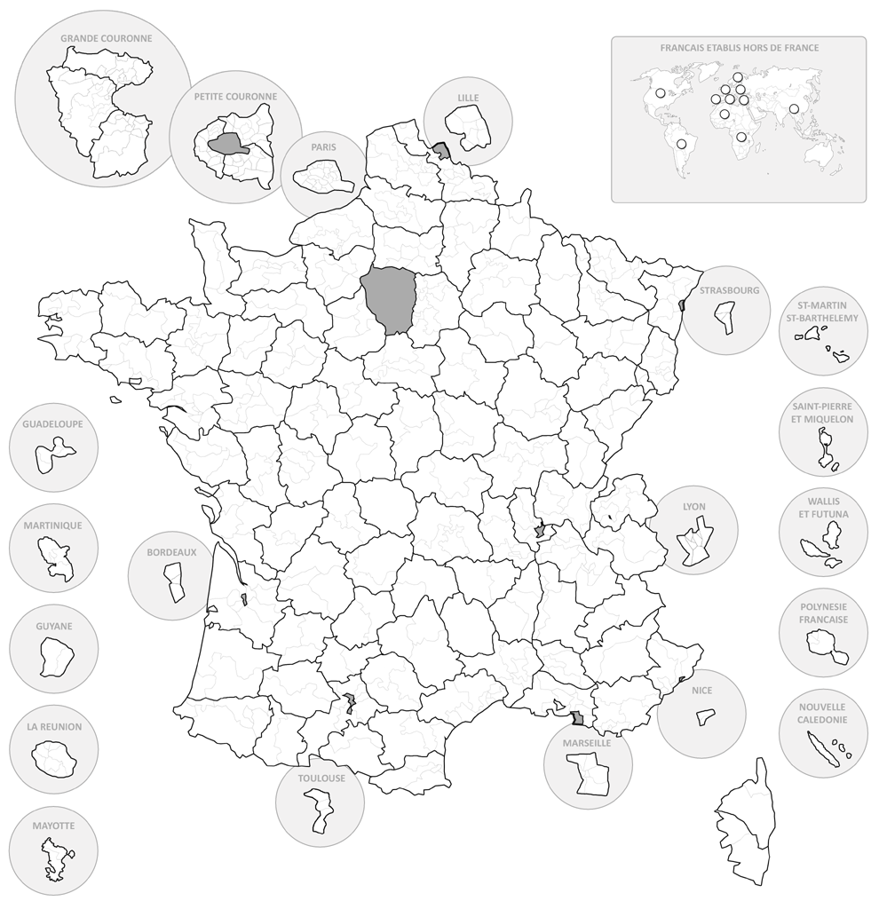 Carte des circonscriptions lectorales de 2010