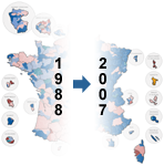 Evolution des rsultats aux lections lgislatives entre 1988 et 2007