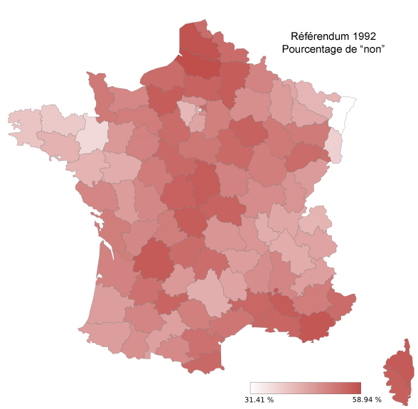 Résultats du référendum de 1992 par département Politiquemania